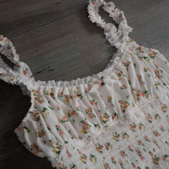 For Love & Lemons White Floral Coquette Dress - Picture 3 of 4